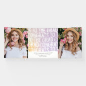 Moderne pastelregenboog multi-fotograduatie-partij spandoek (Horizontaal)