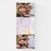 Moderne pastelregenboog multi-fotograduatie-partij spandoek (Verticaal)