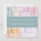 Moderne pastelregenboogroze blauwgroen foto-afstud kaart (Achterkant)