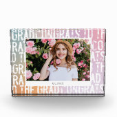 Moderne pastelregenboogroze korrelig afstuderen fotoblokken (Voorkant)