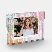 Moderne pastelregenboogroze korrelig afstuderen fotoblokken (Links)