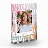 Moderne pastelregenboogroze korrelig afstuderen fotoblokken (Links)