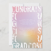 Moderne pastelregenboogroze korrelig afstuderen kaart (Achterkant)