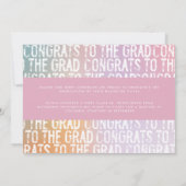 Moderne pastelregenboogroze korrelig afstuderen kaart (Achterkant)