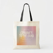 Moderne pastelregenboogroze korrelig afstuderen tote bag (Voorkant)
