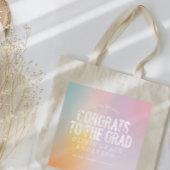 Moderne pastelregenboogroze korrelig afstuderen tote bag