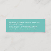 Moderne pastelroze blauwgroen hallo trendy mini visitekaartje (Achterkant)