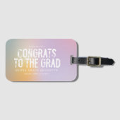 Moderne pastelroze fotograduatie-partij bagagelabel (Voorkant (horizontaal))