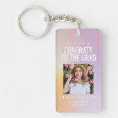 Moderne pastelroze fotograduatie-partij sleutelhanger (Voorkant)