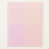 Moderne pastelroze kleurblokontwerp planner (Achterkant)