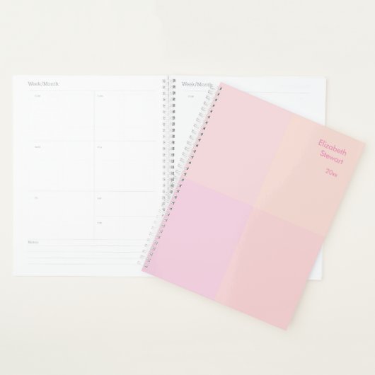 Moderne pastelroze kleurblokontwerp planner (Display)