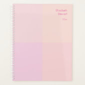Moderne pastelroze kleurblokontwerp planner (Voorkant)