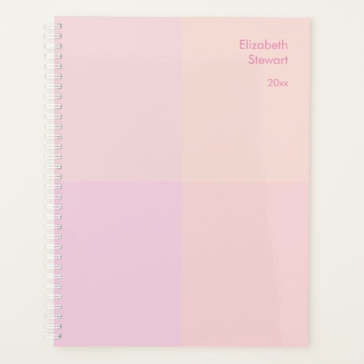 Moderne pastelroze kleurblokontwerp planner (Voorkant)