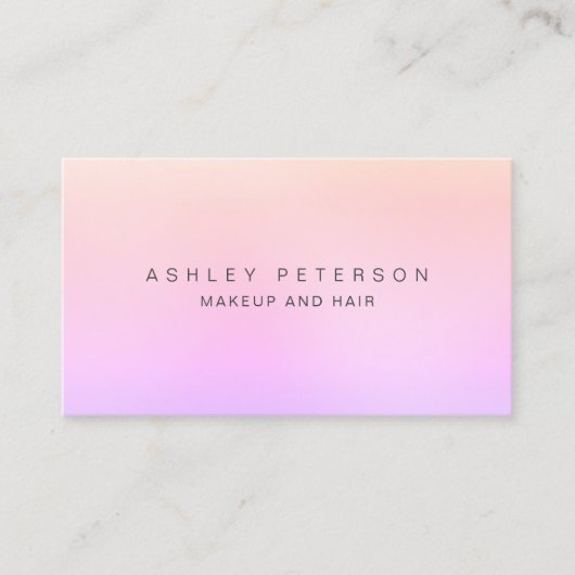 moderne pastelroze koraal paarse gradiënt visitekaartje (Voorkant)