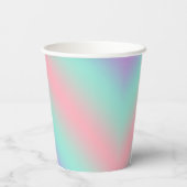 Moderne pastelroze lichtgroene paarse helling papieren bekers (Achterkant)