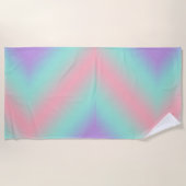 Moderne pastelroze lichtgroene paarse helling strandlaken (Voorkant)