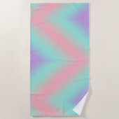 Moderne pastelroze lichtgroene paarse helling strandlaken (Voorkant)