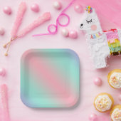 Moderne pastelroze munt paarse gradiënt papieren bordje (Feest)