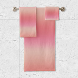 Moderne Pastelroze, Perzik- en Blush Ombregradiënt Bad Handdoek