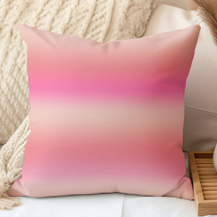 Moderne Pastelroze, Perzik- en Blush Ombregradiënt Kussen