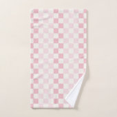 Moderne pastelroze schaakbordpatroon bad handdoek (Handdoek)