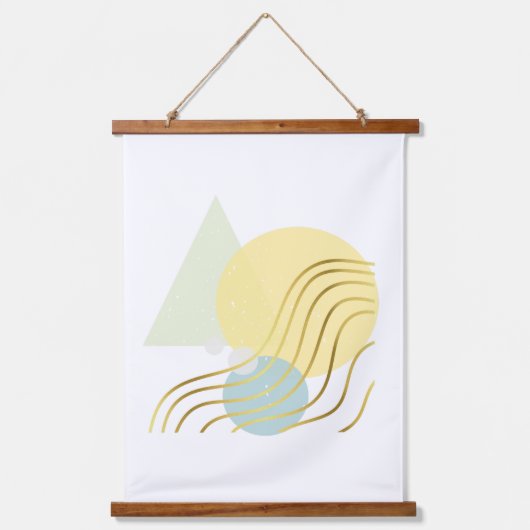 Moderne pastels en goudontracten hangend wandkleed (Voorkant 2)