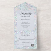 Moderne Pastels Sneeuwvlok QR Code All In One Uitnodiging (Binnen)