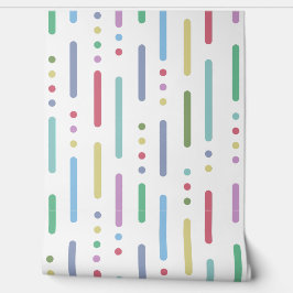 Moderne pastelstrepen en -stippen behang