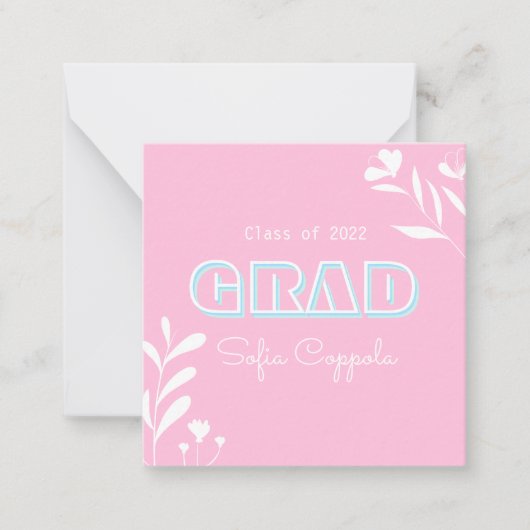 Moderne pasteltypografie afstuderen briefkaart (Voorkant)
