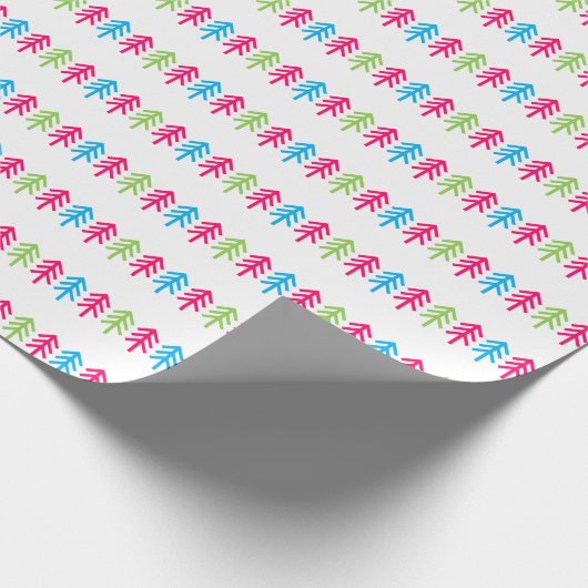 Moderne pastelvakantiebomen cadeaupapier (Hoek)