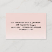 Moderne pastroze en bloemen met naam visitekaartje (Achterkant)