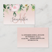 Moderne pastroze en bloemen met naam visitekaartje (Voorkant / Achterkant)