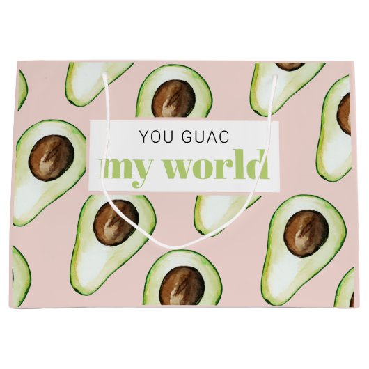 Moderne pastroze en groene avvocaat groot cadeauzakje (Voorkant)