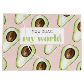 Moderne pastroze en groene avvocaat groot cadeauzakje (Achterkant)