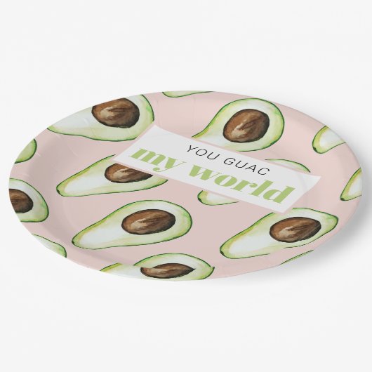 Moderne pastroze en groene avvocaat papieren bordje (Gekanteld)