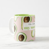 Moderne pastroze en groene avvocaat tweekleurige koffiemok (Voorkant links)