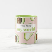 Moderne pastroze en groene avvocaat tweekleurige koffiemok (Center)