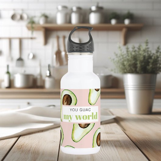 Moderne pastroze en groene avvocaat waterfles 