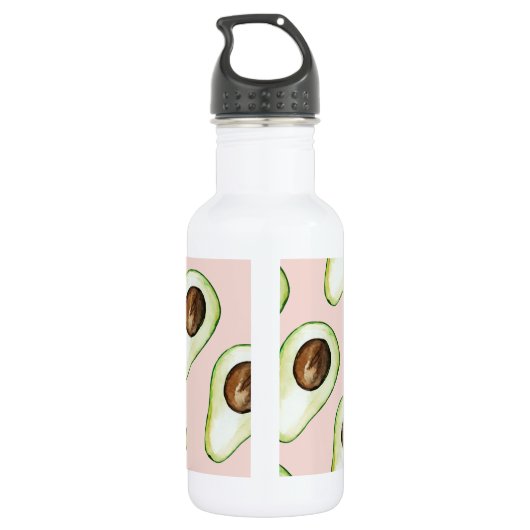 Moderne pastroze en groene avvocaat waterfles  (Achterkant)