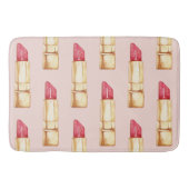 Moderne pastroze en rode lipstick, meisje badmat (Voorkant)