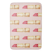 Moderne pastroze en rode lipstick, meisje badmat (Voorkant Verticaal)