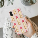 Moderne pastroze en rode lipstick, meisje Case-Mate iPhone case<br><div class="desc">Moderne pastroze en rode lipstick,  meisje</div>