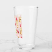 Moderne pastroze en rode lipstick, meisje glas (Links)