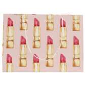 Moderne pastroze en rode lipstick, meisje groot cadeauzakje (Achterkant)