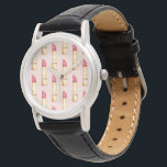 Moderne pastroze en rode lipstick, meisje horloge<br><div class="desc">Moderne pastroze en rode lipstick,  meisje</div>