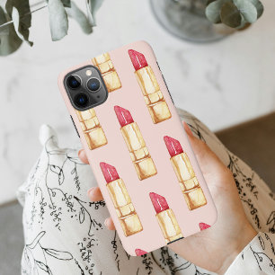 Moderne pastroze en rode lipstick, meisje iPhone 11Pro max hoesje