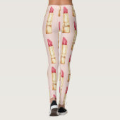 Moderne pastroze en rode lipstick, meisje leggings (Achterkant)