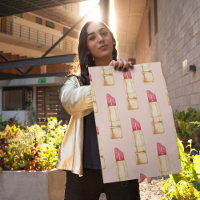 Moderne pastroze en rode lipstick, meisje