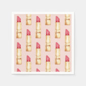 Moderne pastroze en rode lipstick, meisje servet (Voorkant)