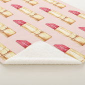 Moderne pastroze en rode lipstick, meisje sherpa deken (3/4)